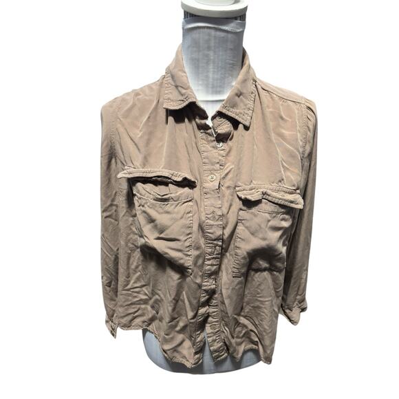 Fashion Nova Brown Button Down Blouse Size XL - Picture 1 of 3